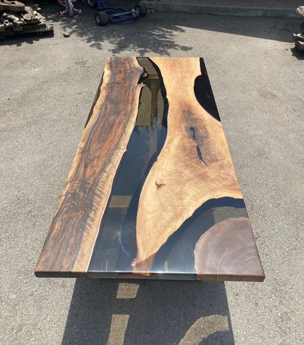 Custom walnut river table - walnut,