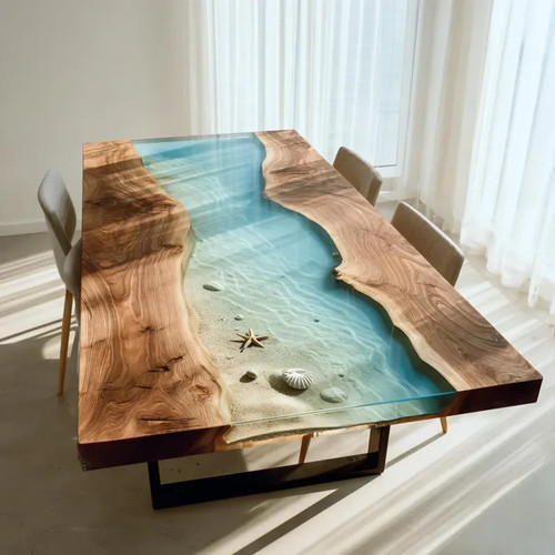 Epoxy river dining - river,