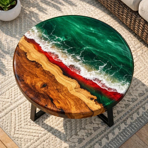 Live edge epoxy dining table - live,